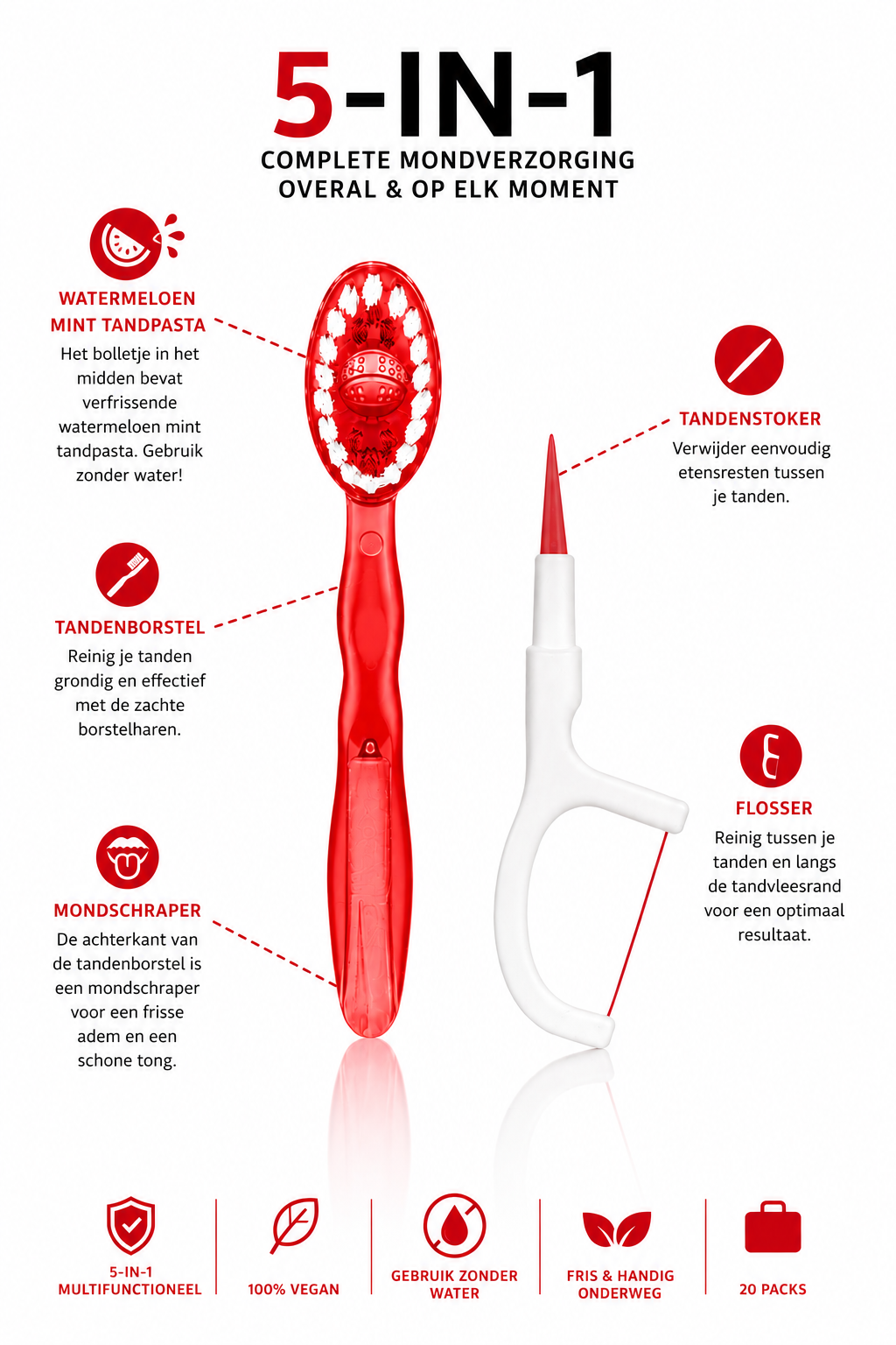 M Watermelon ToothBrush 5 in 1