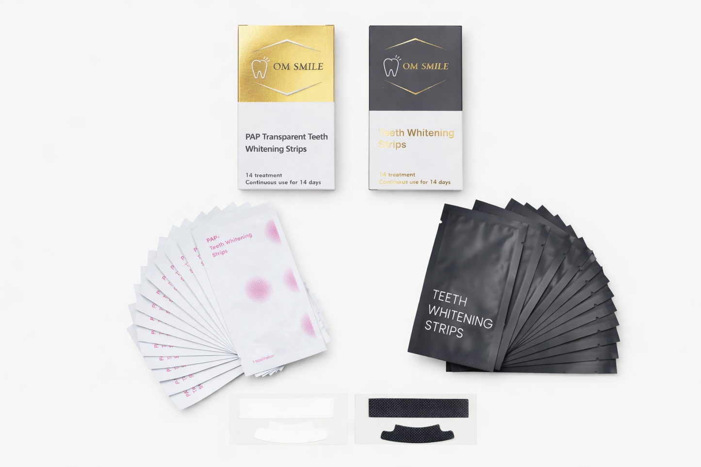 OM Smile - PAP +  Transparant + Charoal Whitening Strips Duo Pack